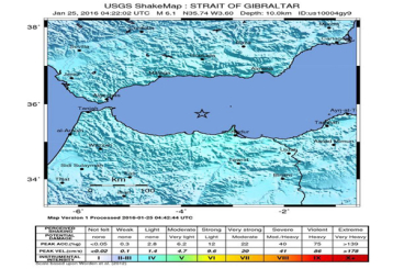 زلزال بقوة 6.1 درجة في البحر المتوسط بين المغرب واسبانيا